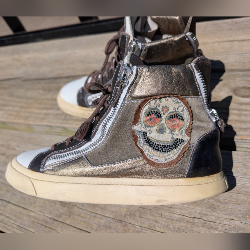 Giuseppe Zanotti Hi-top Sneakers with Skull Women's size 40 1/2 (9-9.5) - Picture 2 of 11